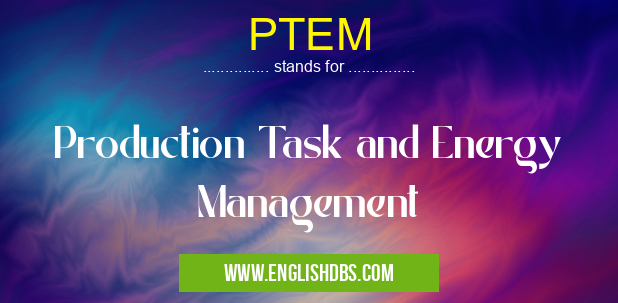 PTEM means Production Task and Energy Management PTEM