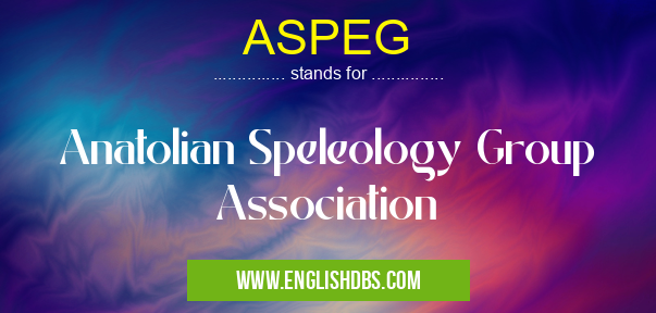 ASPEG means Anatolian Speleology Group Association ASPEG