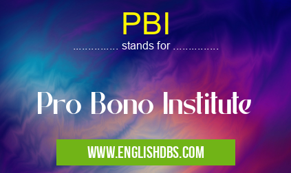 PBI means Pro Bono Institute PBI