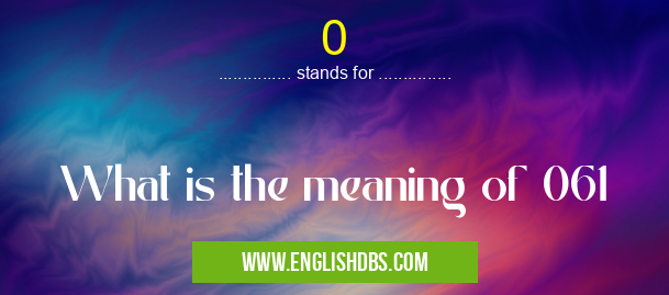 0 means What is the meaning of 061 0