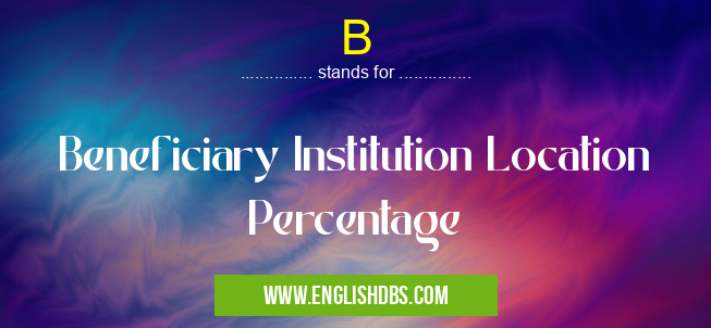 B means Beneficiary Institution Location Percentage B