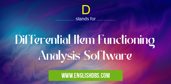 D means Differential Item Functioning Analysis Software D