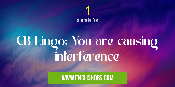 1 means CB Lingo: You are causing interference 1