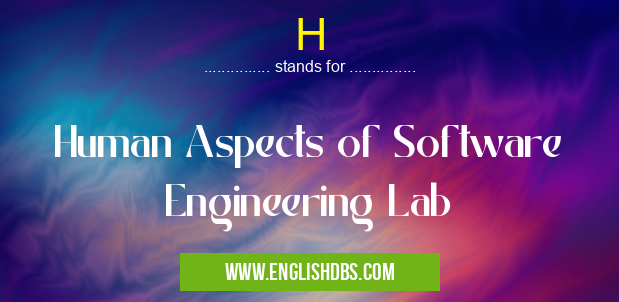 H means Human Aspects of Software Engineering Lab H