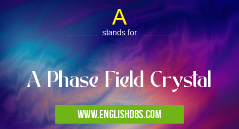 A means A Phase Field Crystal A