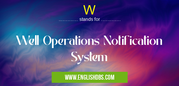 W means Well Operations Notification System W