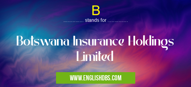 B means Botswana Insurance Holdings Limited B