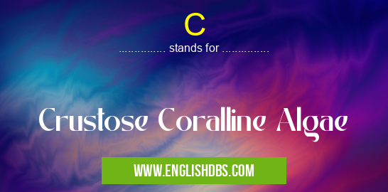 C means Crustose Coralline Algae C