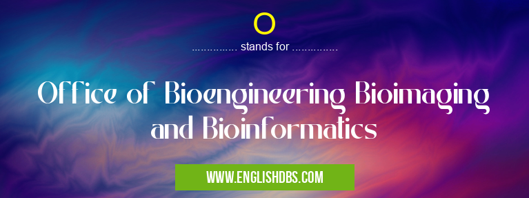 O means Office of Bioengineering Bioimaging and Bioinformatics O