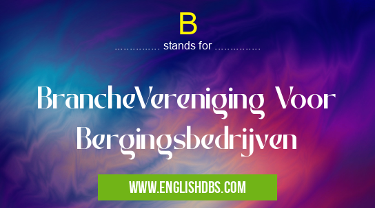 B means BrancheVereniging Voor Bergingsbedrijven B