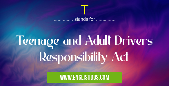 T means Teenage and Adult Drivers Responsibility Act T