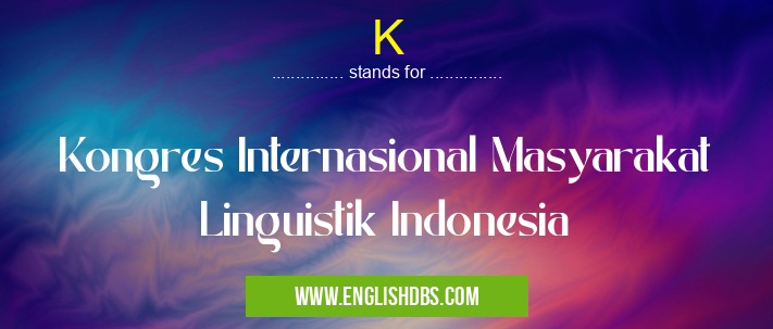 K means Kongres Internasional Masyarakat Linguistik Indonesia K