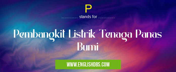 P means Pembangkit Listrik Tenaga Panas Bumi P