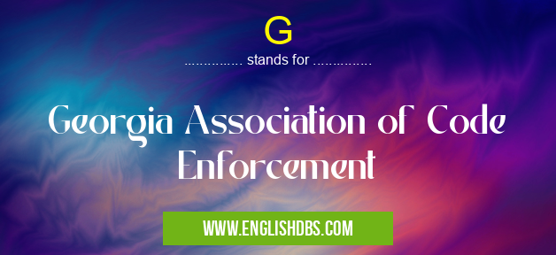G means Georgia Association of Code Enforcement G
