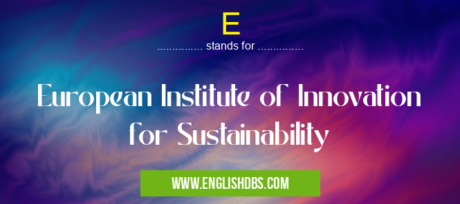 E means European Institute of Innovation for Sustainability E