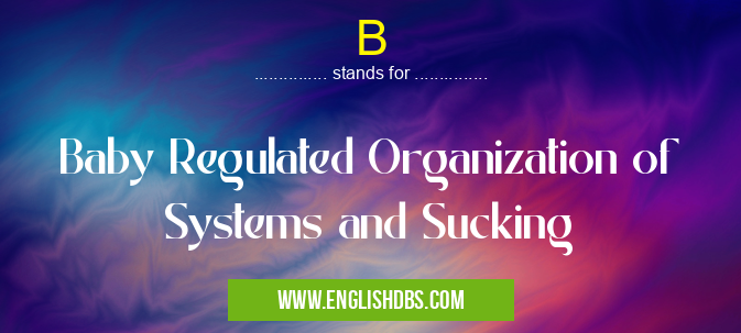 B means Baby Regulated Organization of Systems and Sucking B