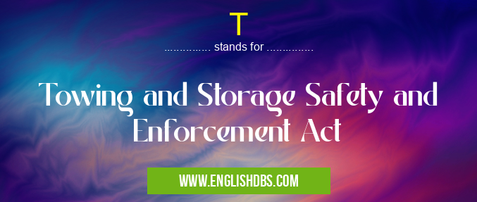 T means Towing and Storage Safety and Enforcement Act T