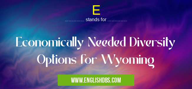 E means Economically Needed Diversity Options for Wyoming E