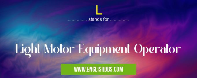 L means Light Motor Equipment Operator L