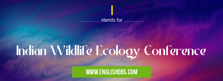 I means Indian Wildlife Ecology Conference I