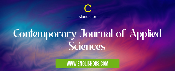 C means Contemporary Journal of Applied Sciences C