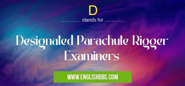 D means Designated Parachute Rigger Examiners D