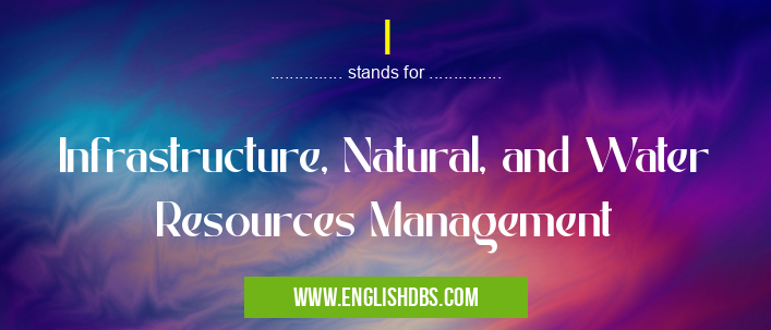I means Infrastructure, Natural, and Water Resources Management I