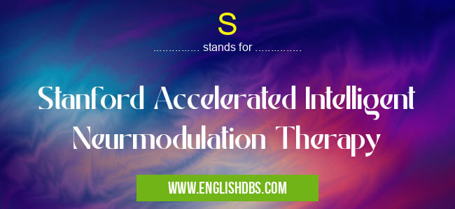 S means Stanford Accelerated Intelligent Neurmodulation Therapy S