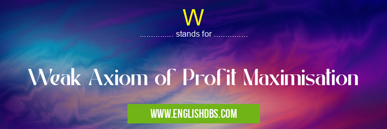 W means Weak Axiom of Profit Maximisation W