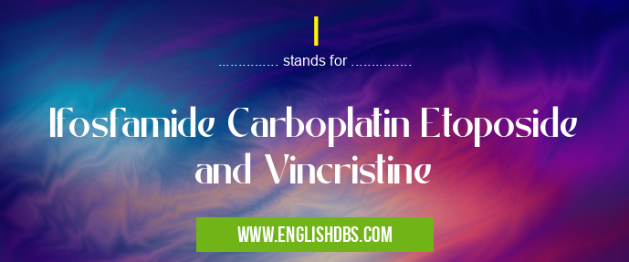 I means Ifosfamide Carboplatin Etoposide and Vincristine I