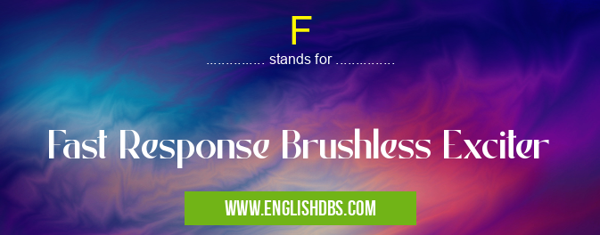 F means Fast Response Brushless Exciter F