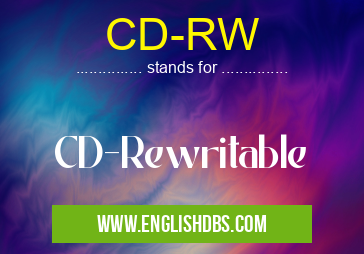 CD-RW means CD-Rewritable CD-RW