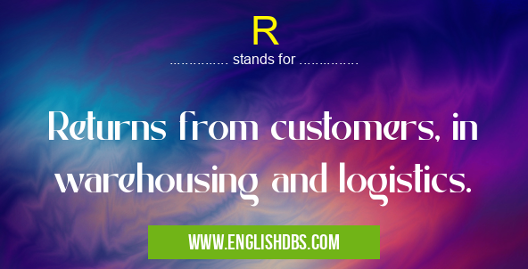 R means Returns from customers, in warehousing and logistics. R