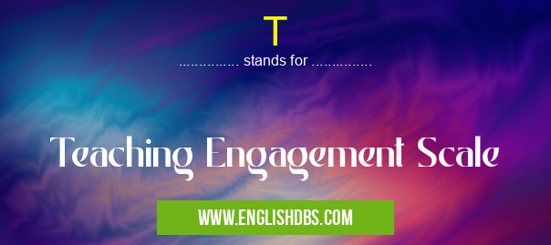 T means Teaching Engagement Scale T