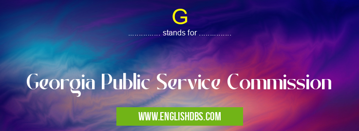 G means Georgia Public Service Commission G