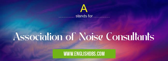 A means Association of Noise Consultants A