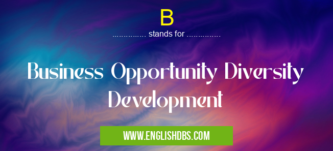 B means Business Opportunity Diversity Development B