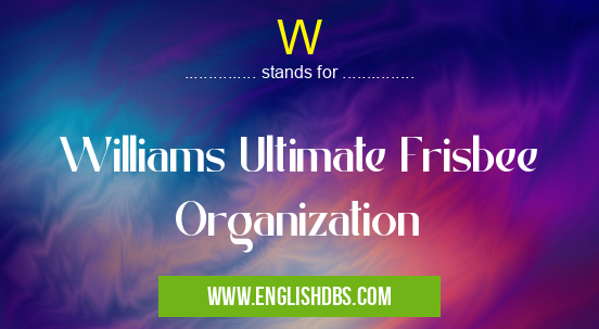 W means Williams Ultimate Frisbee Organization W
