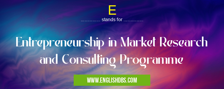 E means Entrepreneurship in Market Research and Consulting Programme E