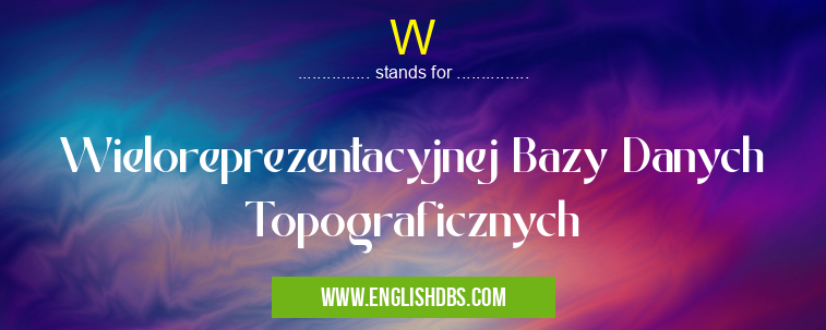 W means Wieloreprezentacyjnej Bazy Danych Topograficznych W