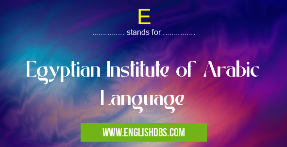 E means Egyptian Institute of Arabic Language E
