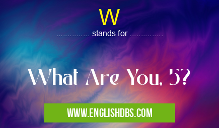 W means What Are You, 5? W