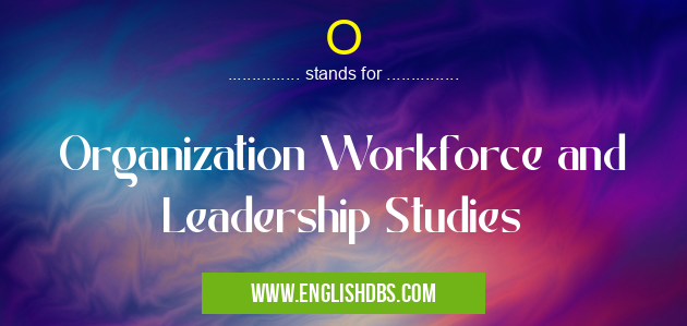 O means Organization Workforce and Leadership Studies O