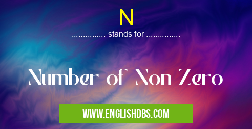N means Number of Non Zero N