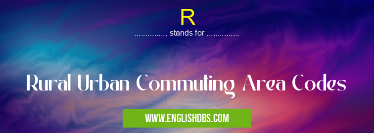 R means Rural Urban Commuting Area Codes R