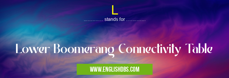 L means Lower Boomerang Connectivity Table L