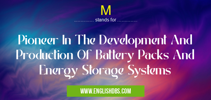 M means Pioneer In The Development And Production Of Battery Packs And Energy Storage Systems M