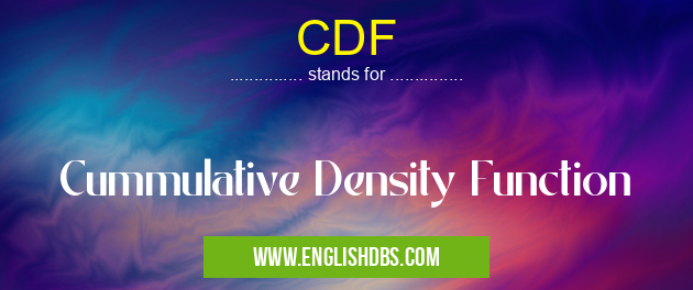 CDF means Cummulative Density Function CDF
