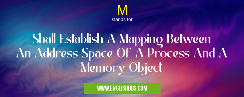 M means Shall Establish A Mapping Between An Address Space Of A Process And A Memory Object M