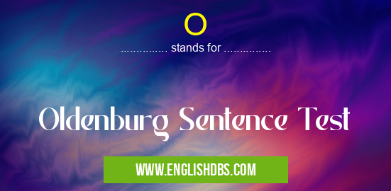 O means Oldenburg Sentence Test O